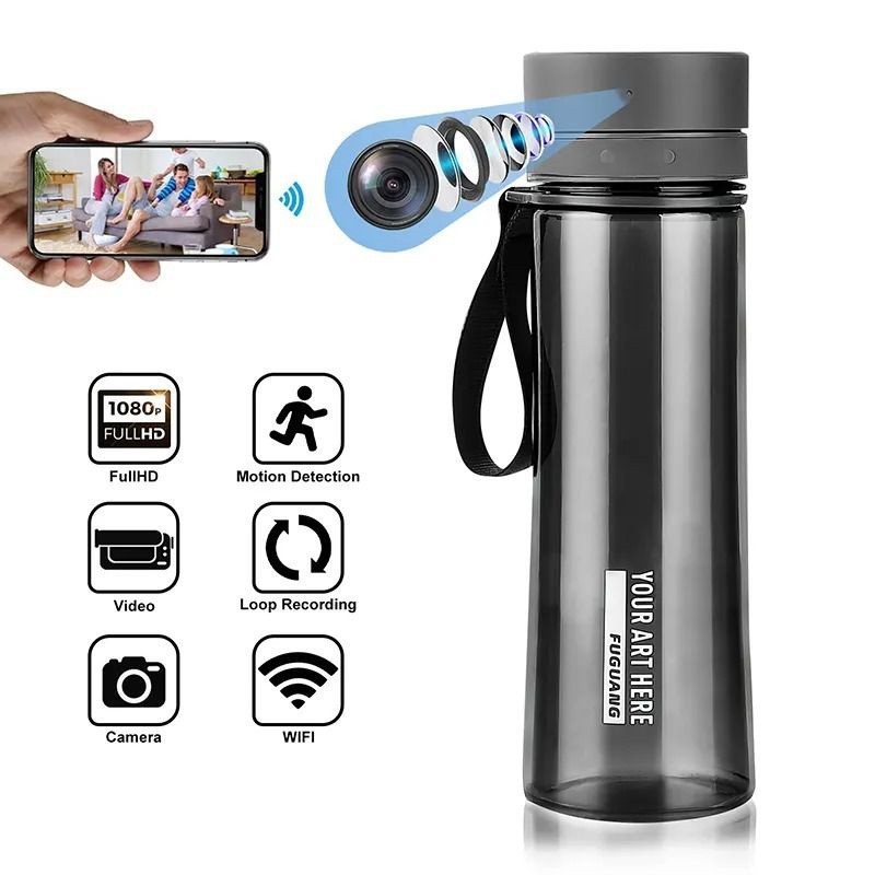 1080P WiFi Hidden Sport Water Bottle Camera
